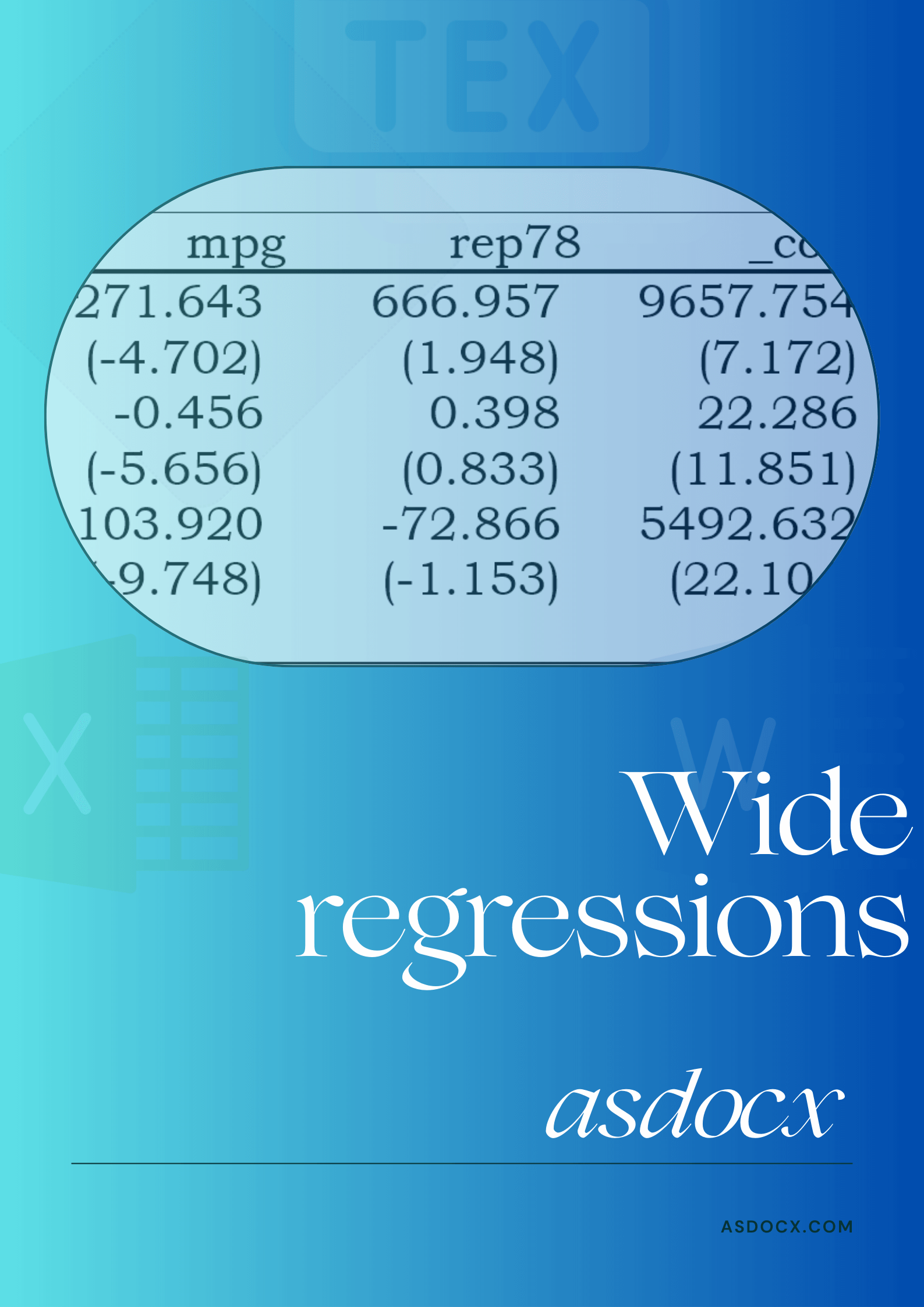 Stata export wide regression to Excel, Word